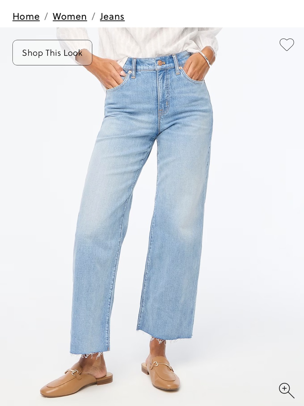 J. Crew Light Wash Wide-Leg Jeans